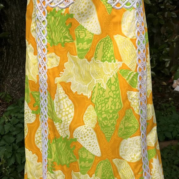 VTG 60s The LILLY PULITZER Seashell Maxi Skirt 8 - Picture 7 of 8